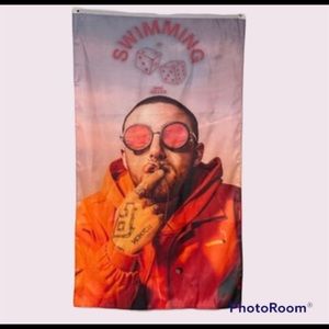 Mac Miller portrait funny college flag banner dorm bedroom artist rapper wall